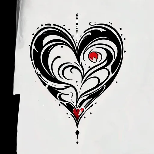 heart tattoo design in abstract style with heart features