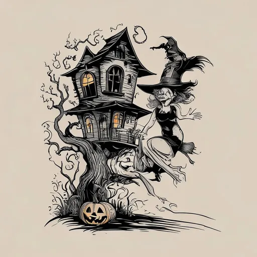 Scary halloween flash tattoo design in sketch style with scary, spooky, creepy, flash, halloween features